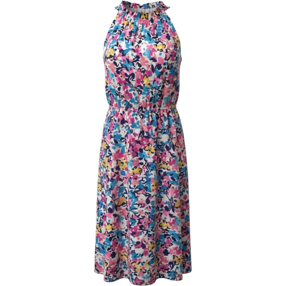 Juicy Couture Floral Sleeveless Midi Dress Pink Blue Yellow Women's Large